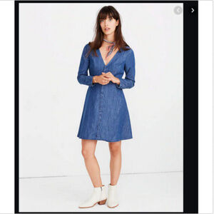 MADEWELL DENIM LILYBLOSSOM CHAMBRAY MINI DRESS